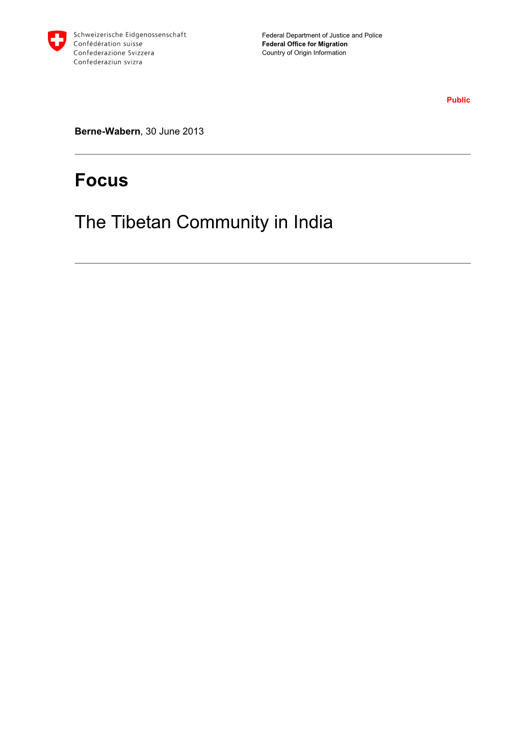 The Tibetan Community in India