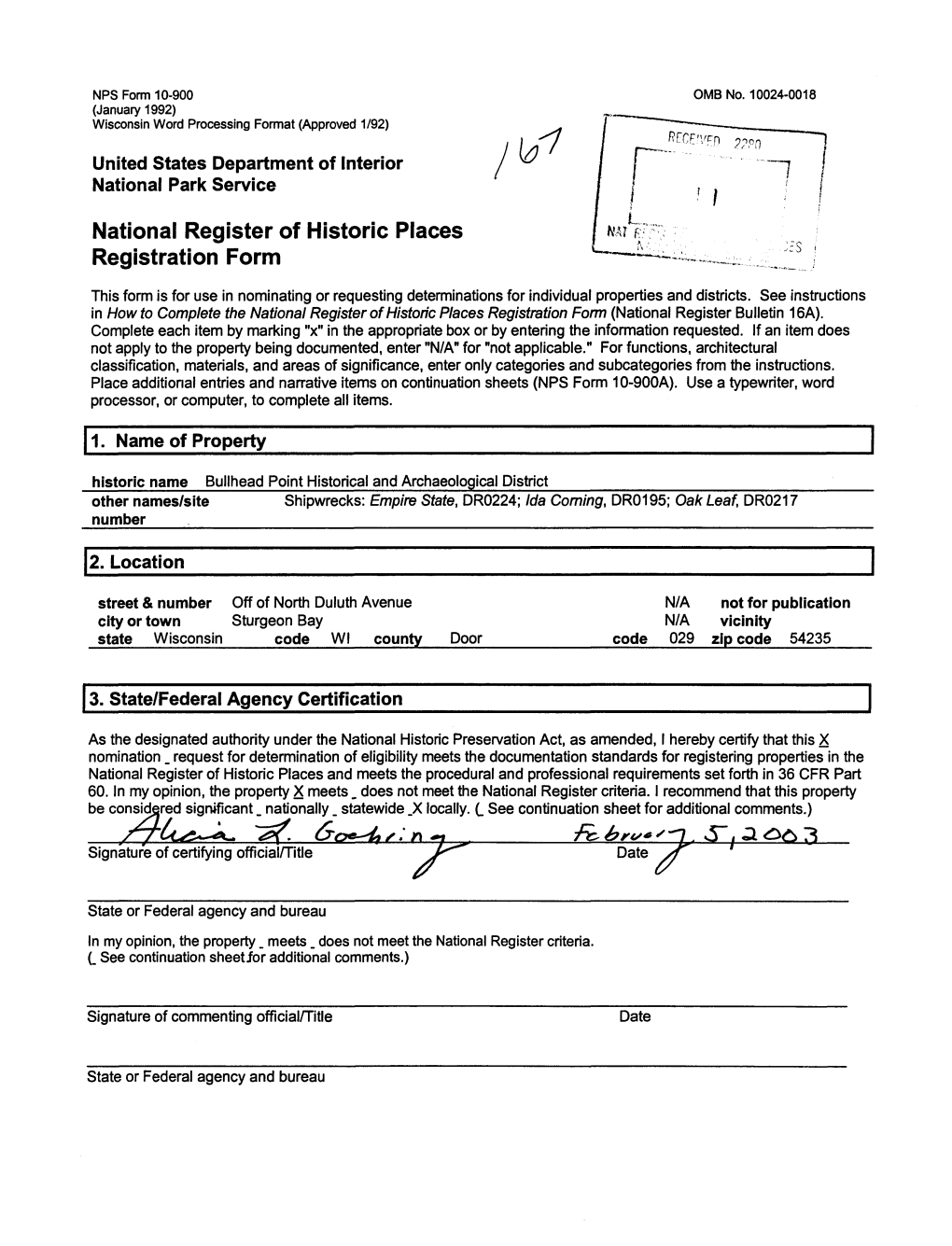 National Register of Historic Places Registration Form