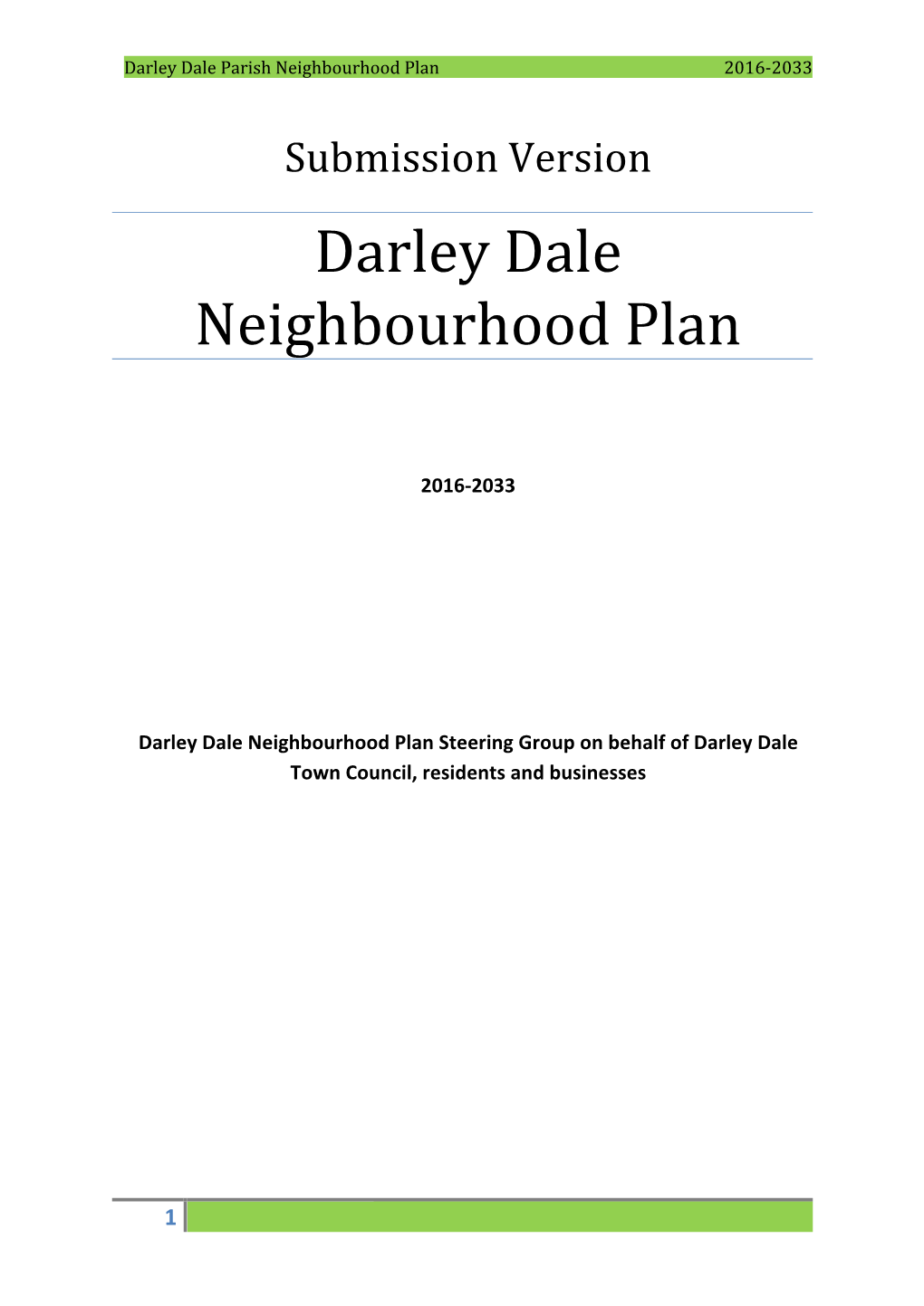 Darley Dale Neighbourhood Plan