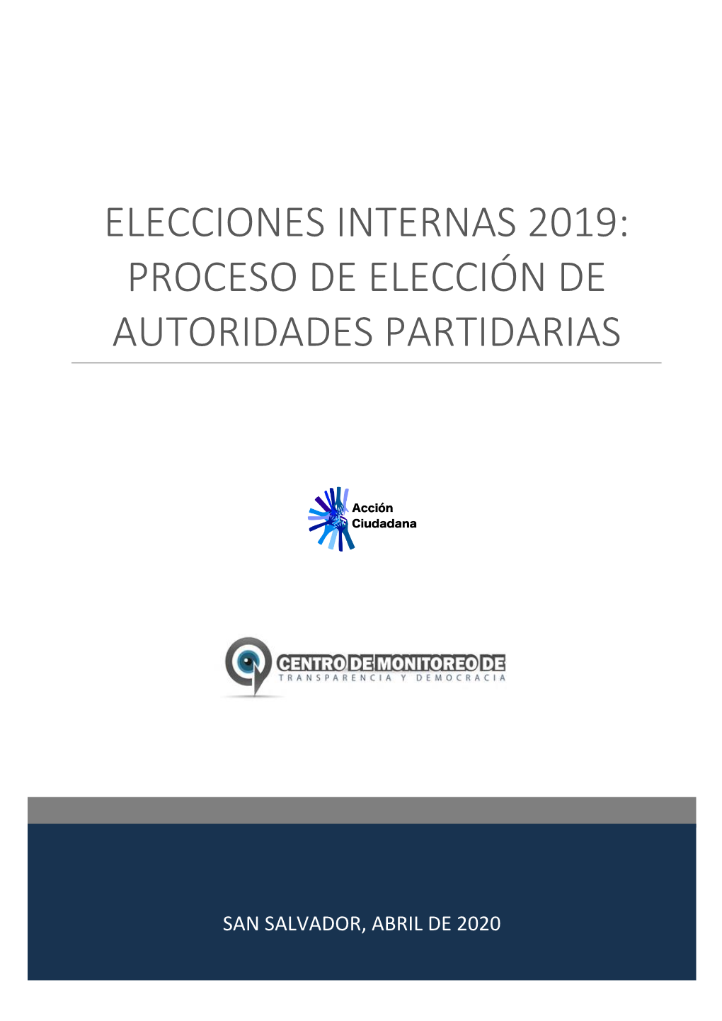 Informe. Elecciones Internas 2019. Eleccion De Autoridades Partidarias