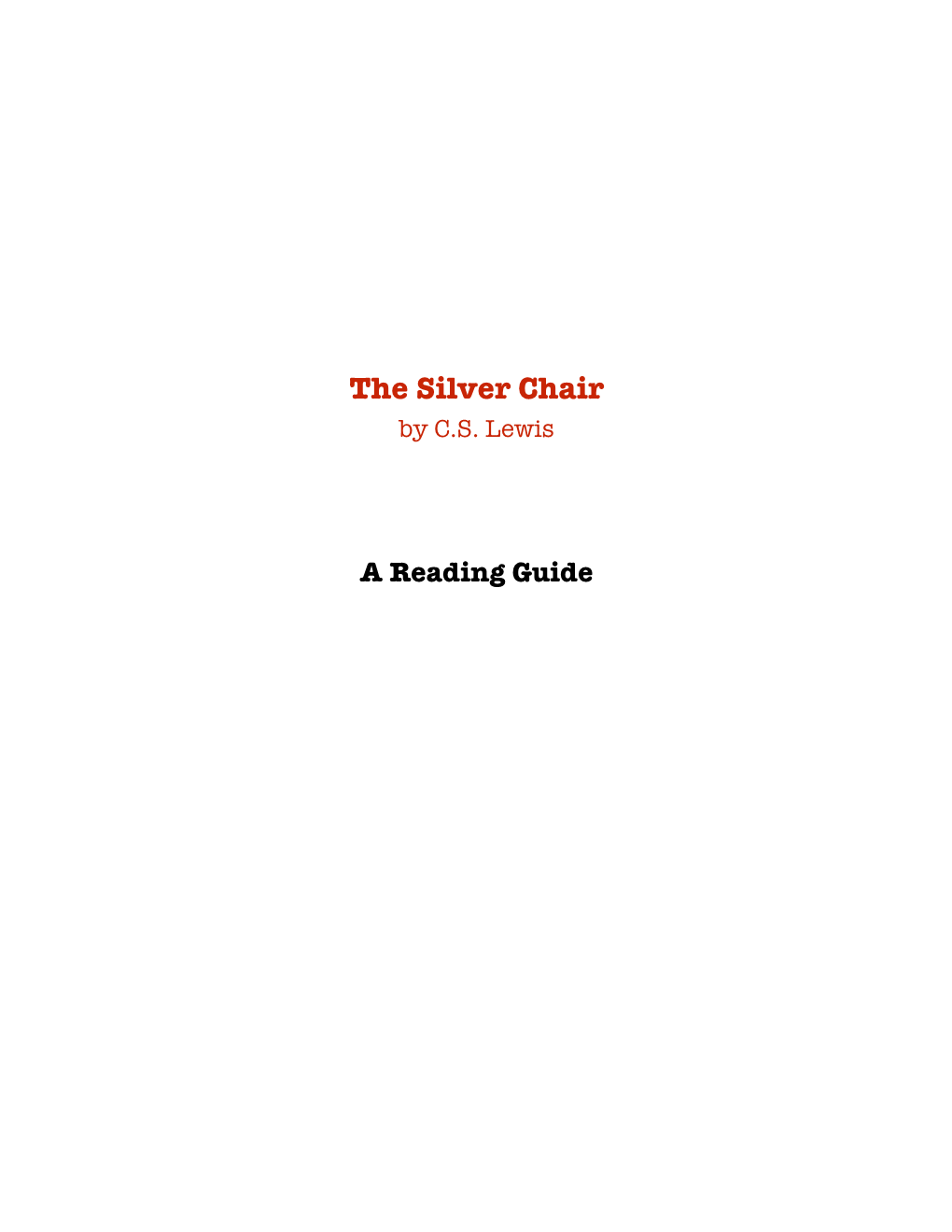 The Silver Chair by C.S