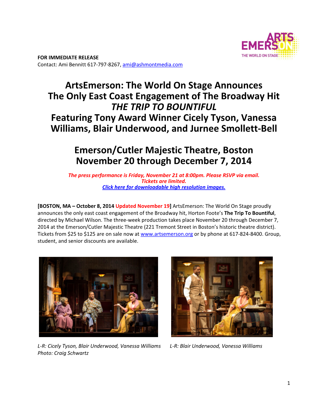 Artsemerson: the World on Stage Announces The