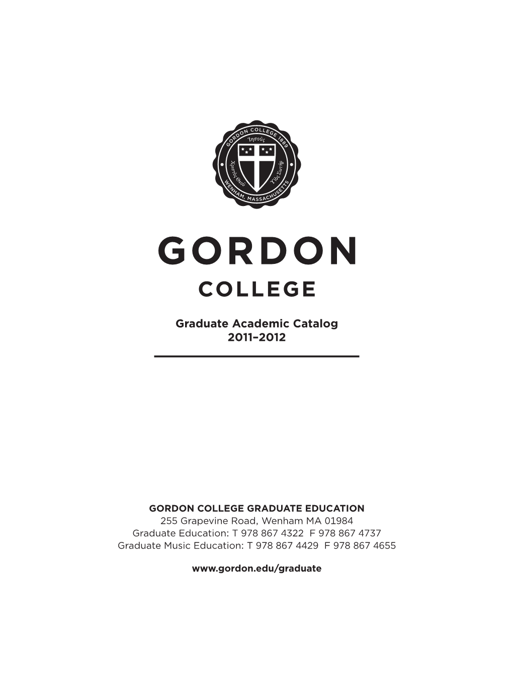 Gordon College Graduate Course Catalog