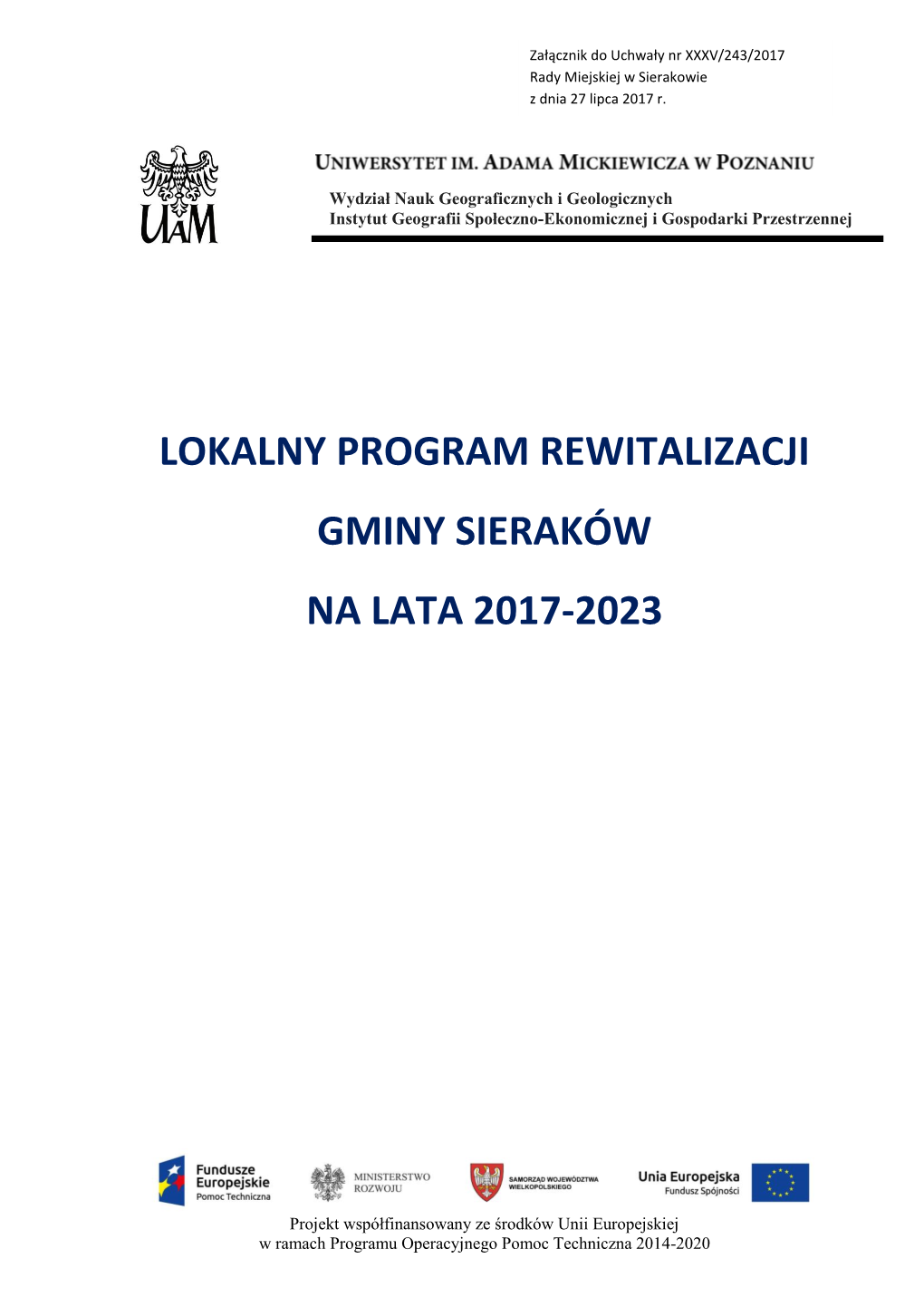 Lokalny Program Rewitalizacji Sierakowa