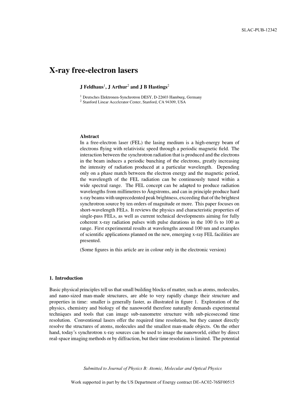 X-Ray Free-Electron Lasers