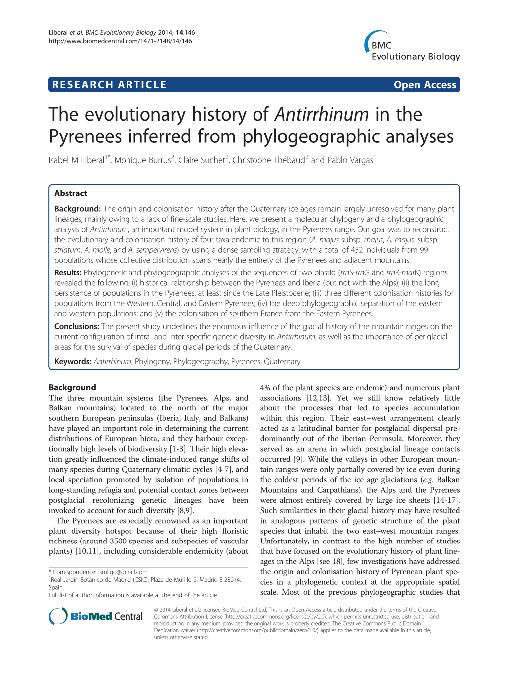 BMC Evolutionary Biology 2014, 14:146