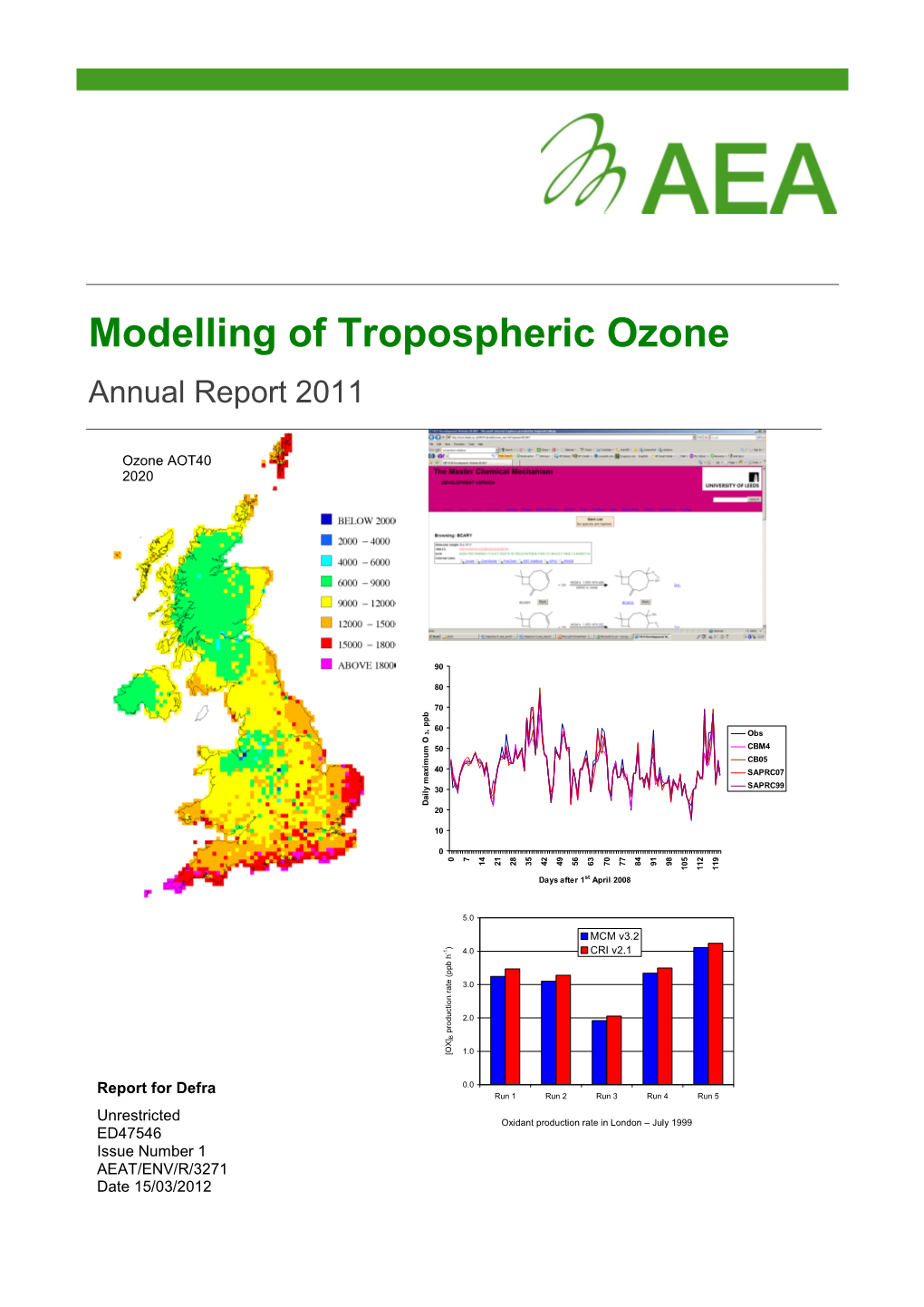 Modelling of Tropospheric Ozone Annual Report 2011