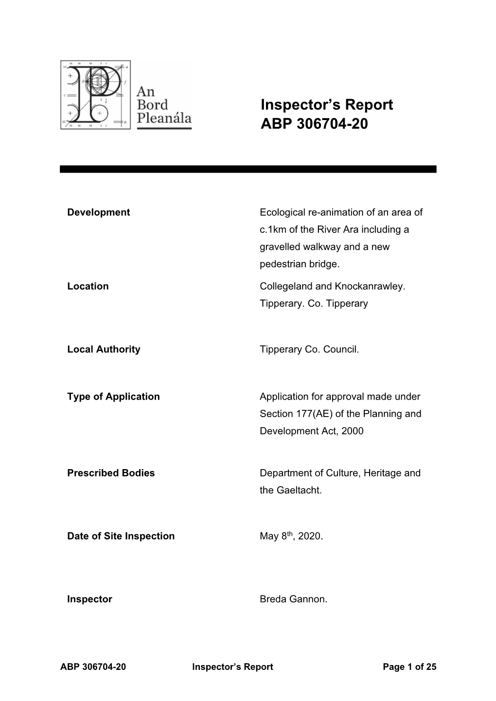 Report Template Normal Planning Appeal