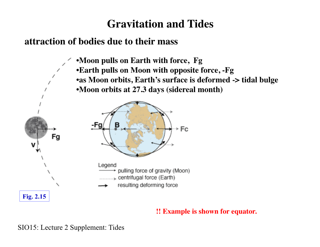 Gravitation and Tides Attraction of Bodies Due to Their Mass