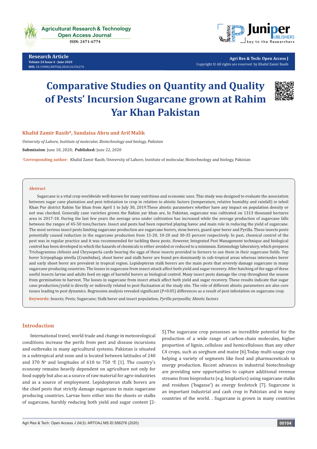 Comparative Studies on Quantity and Quality of Pests' Incursion