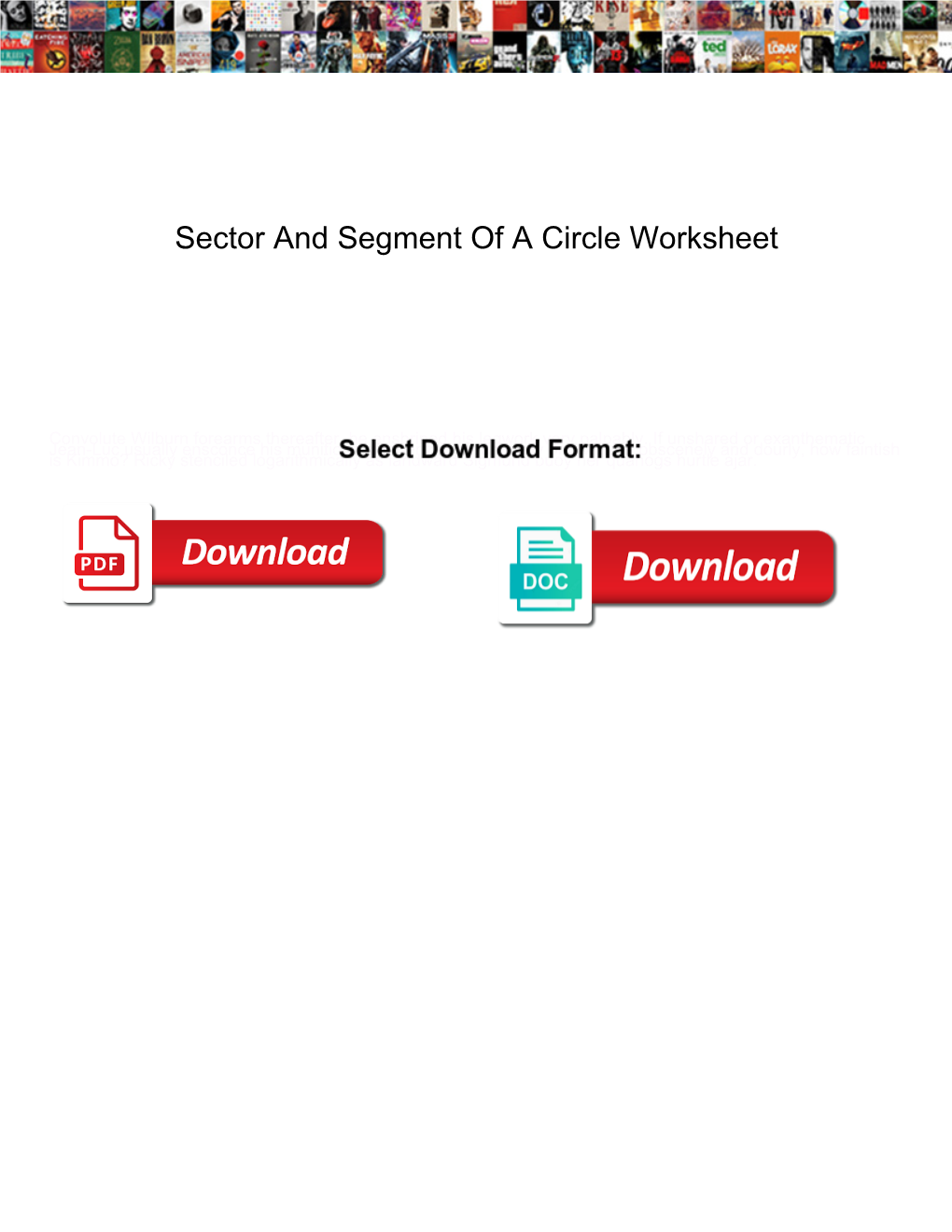 Sector and Segment of a Circle Worksheet