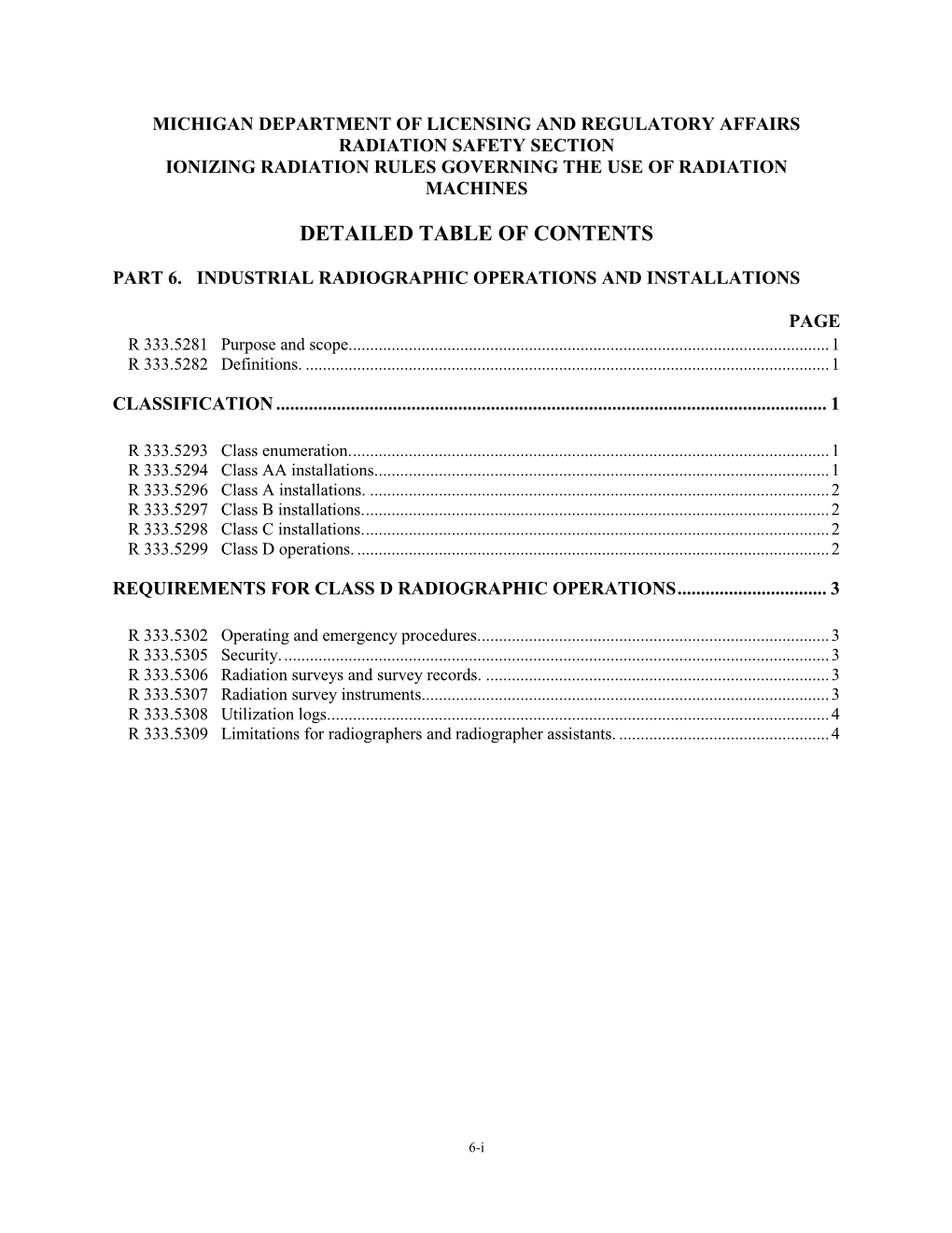 Industrial Radiographic Operations and Installations