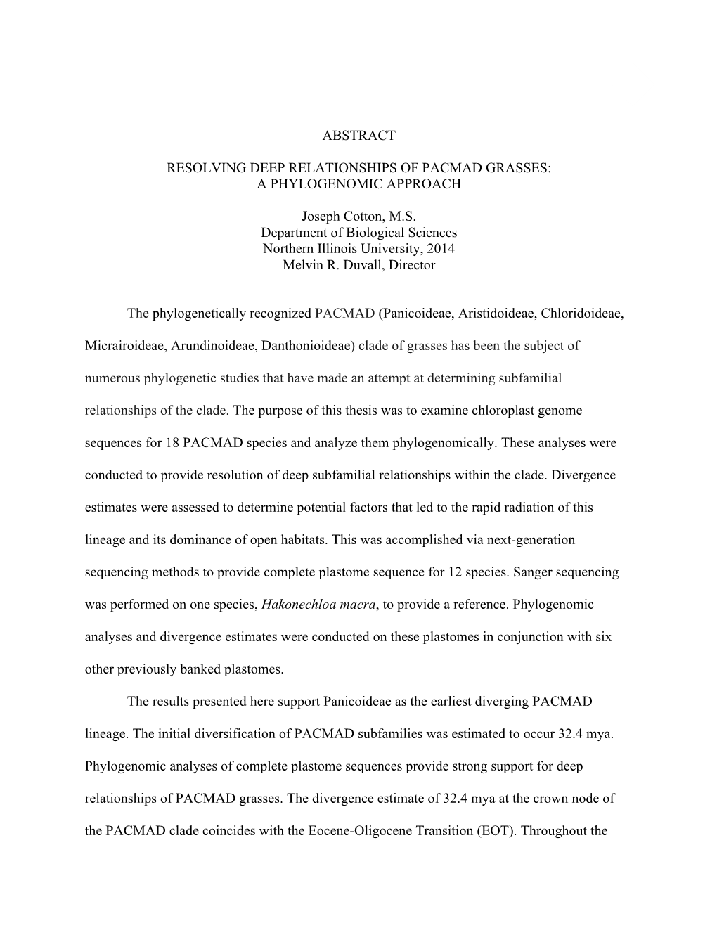 I ABSTRACT RESOLVING DEEP RELATIONSHIPS of PACMAD