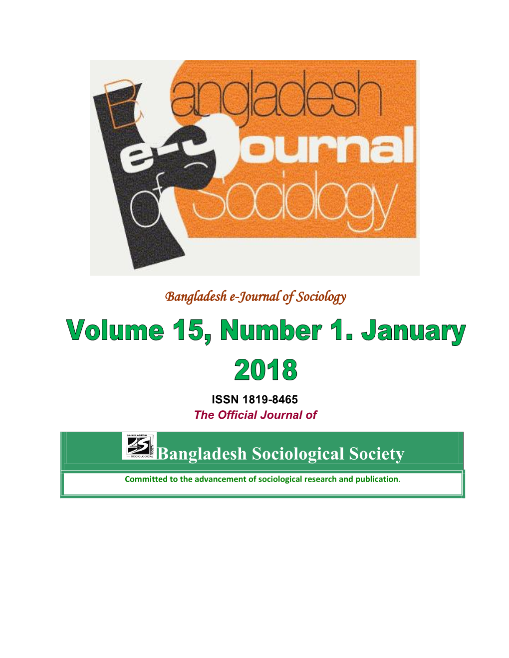 Bangladesh E-Journal of Sociology