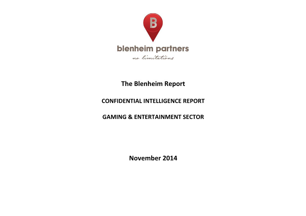 The Blenheim Report November 2014