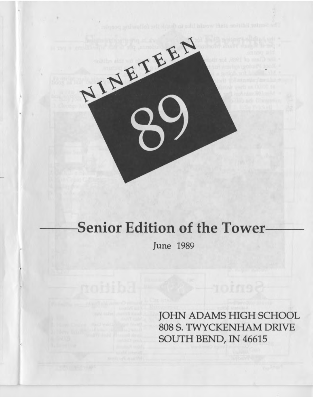 S , Enior Edition of the Tower-­ June 1989