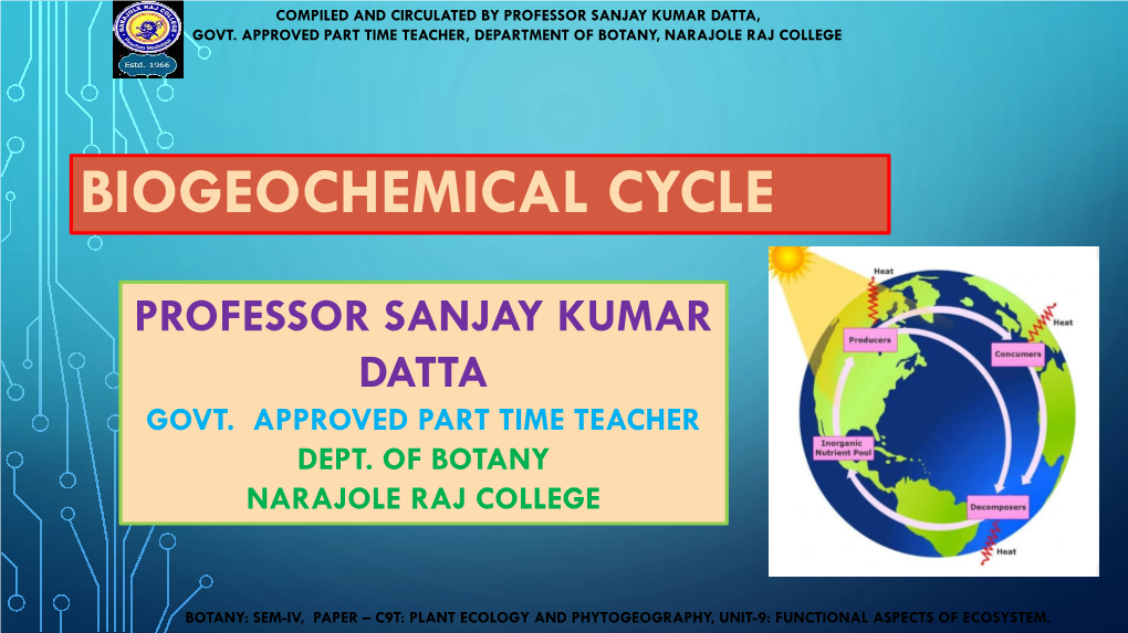 Biogeochemical Cycle