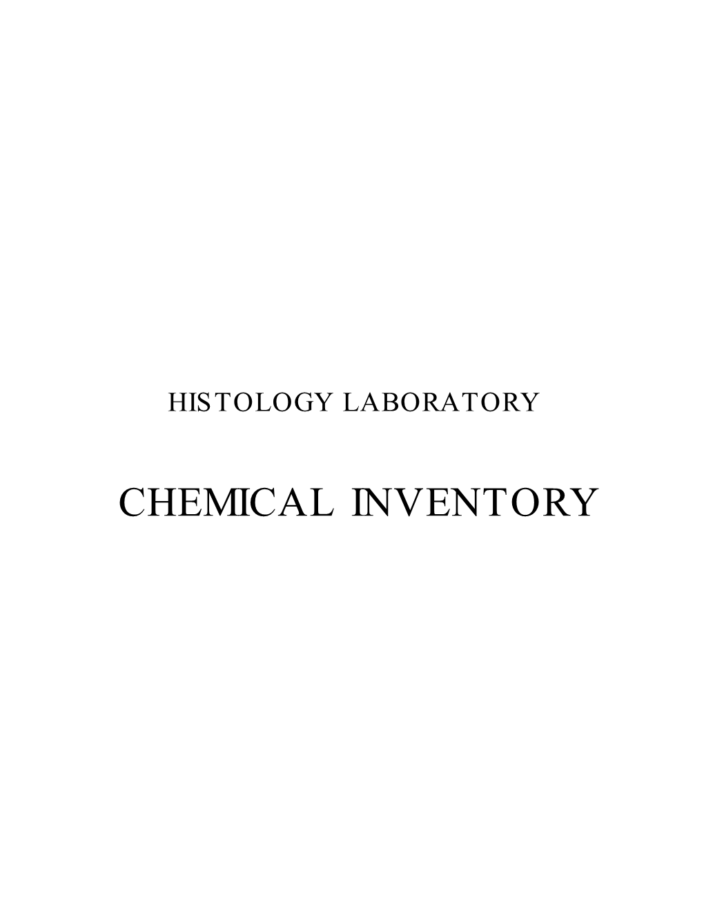 Chemical Inventory Contents