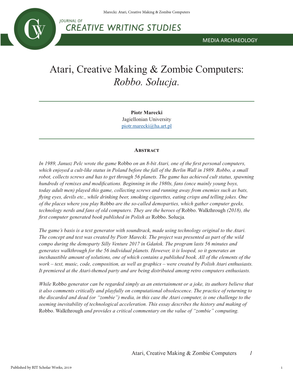 Atari, Creative Making & Zombie Computers: Robbo. Solucja