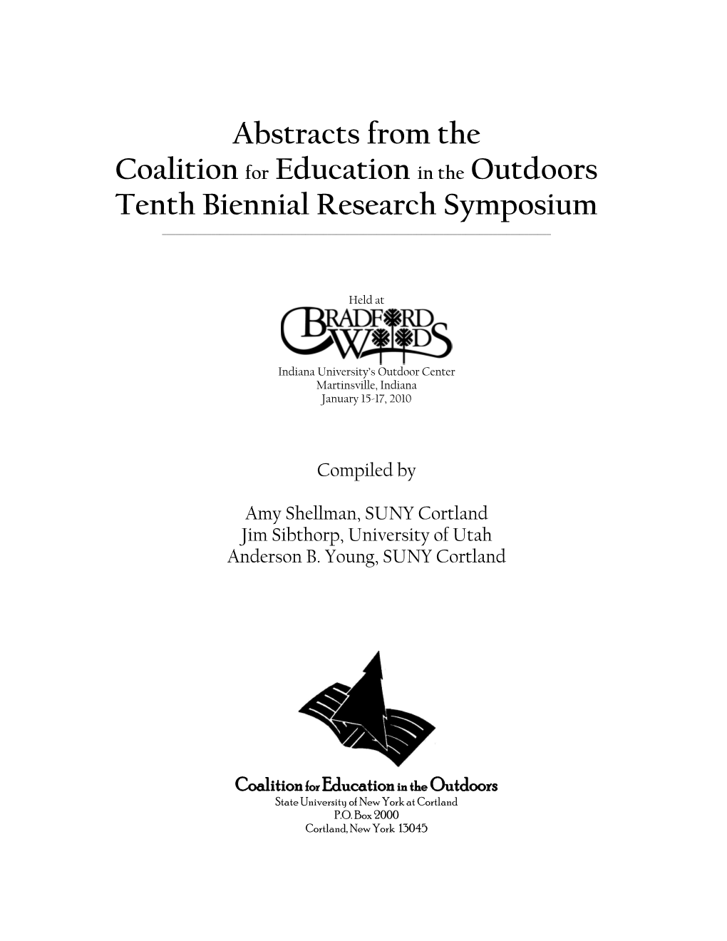 Abstracts from the Coalition for Education in the Outdoors Tenth