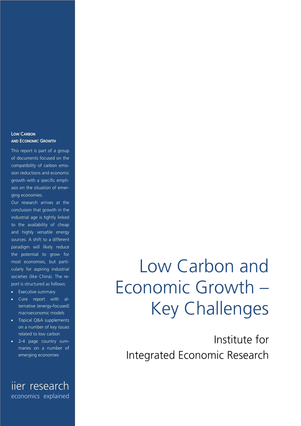 Low Carbon and Economic Growth