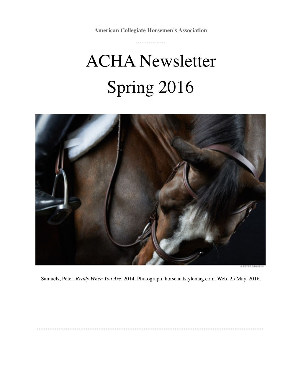 Newsletter Spring 2016