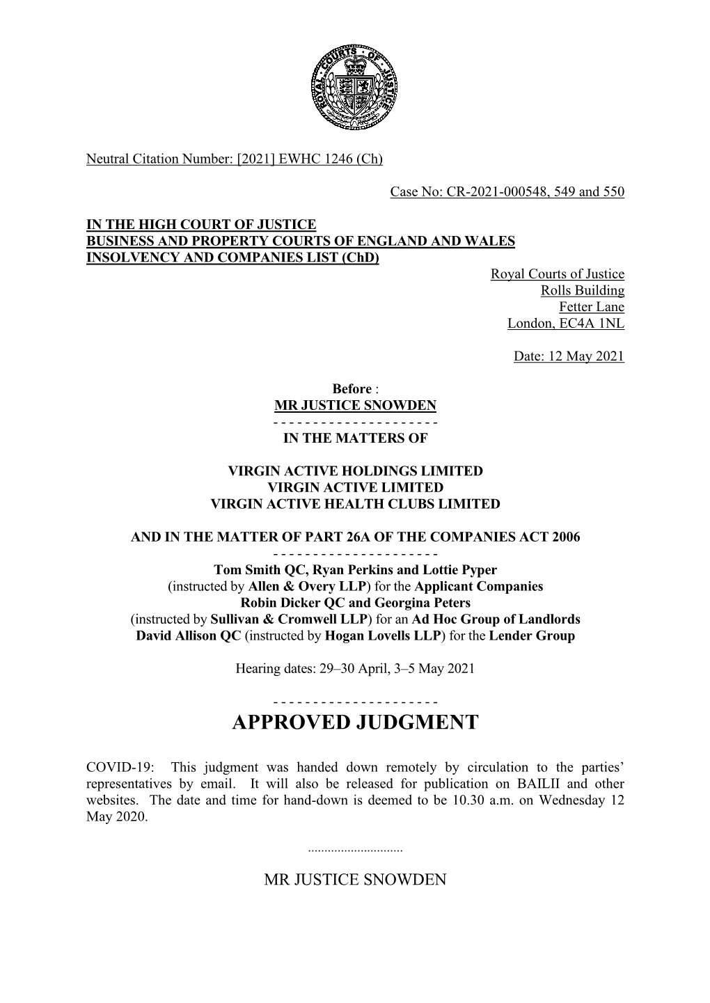 Virgin Active Judgment.Pdf