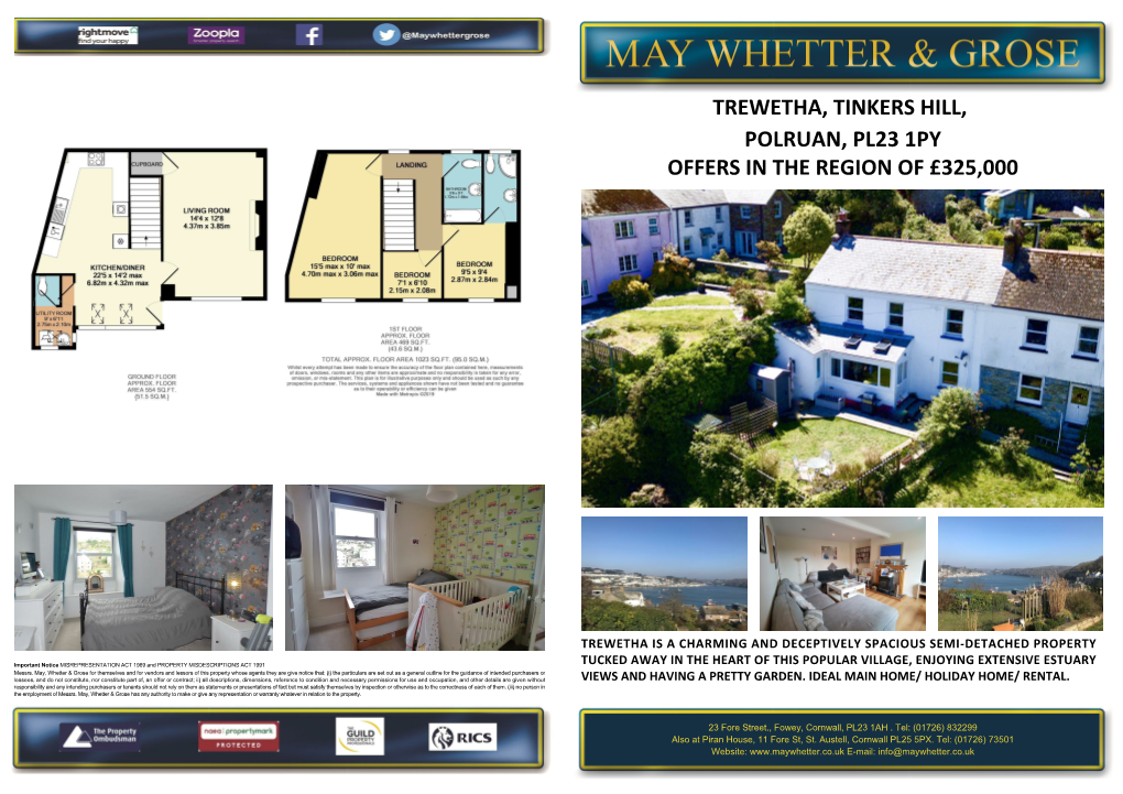 Trewetha, Tinkers Hill, Polruan, Pl23 1Py Offers in the Region of £325,000
