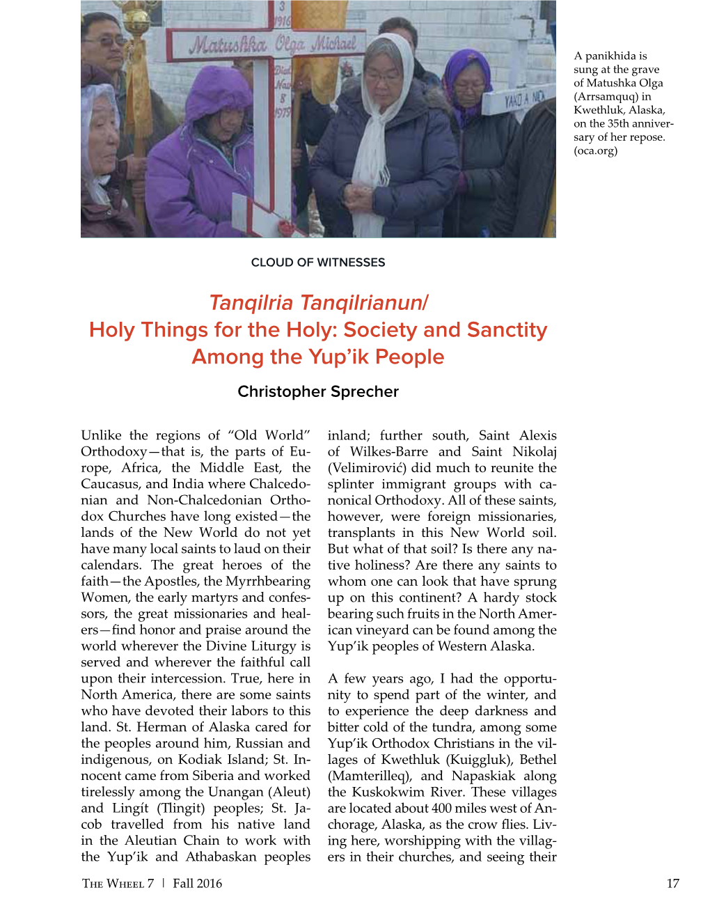 Society and Sanctity Among the Yup'ik People