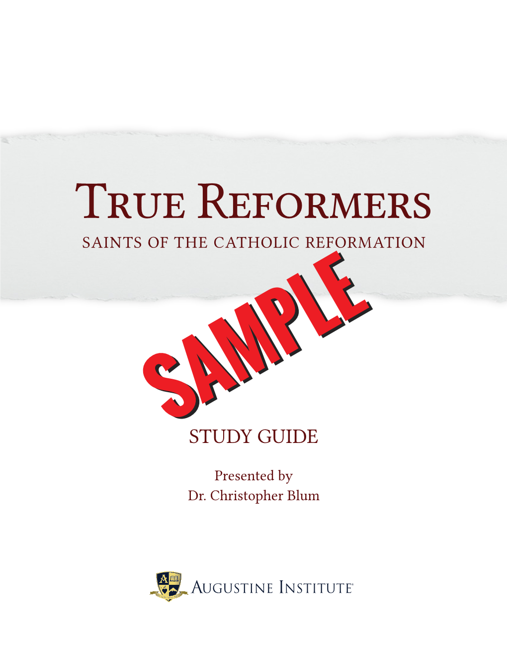 True Reformers SAINTS of the CATHOLIC REFORMATION