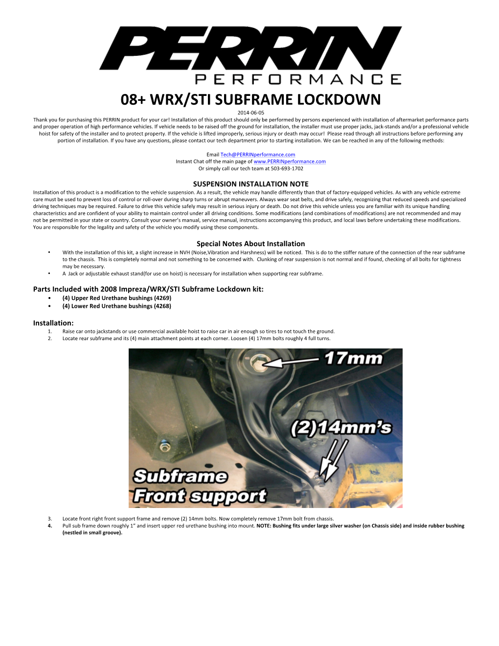08+ Wrx/Sti Subframe Lockdown