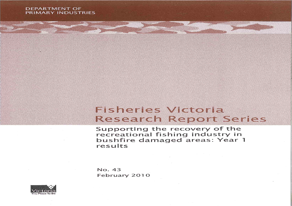 Supporting Recovery of the Recreational Fishing Industry in Bushfire Damaged Areas: Year 1 Results