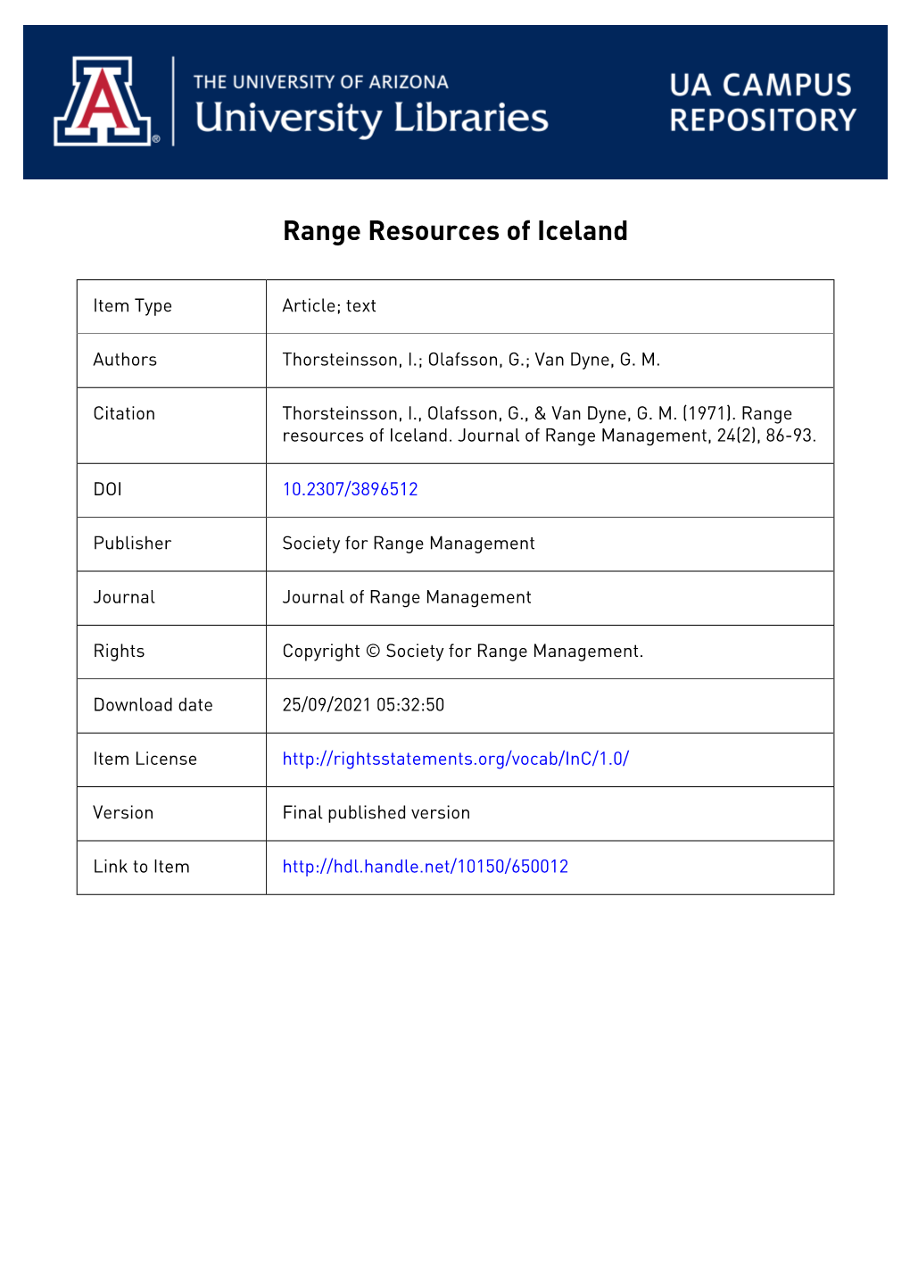 Range Resources of Iceland