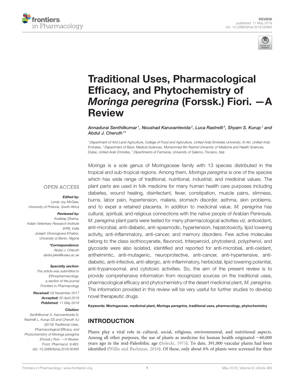 Traditional Uses, Pharmacological Efficacy, and Phytochemistry Of