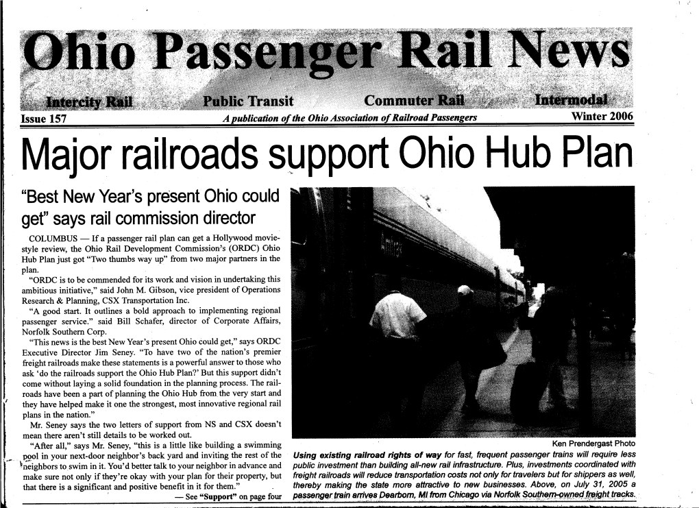 Major Railroads Support Ohio Hub Plan