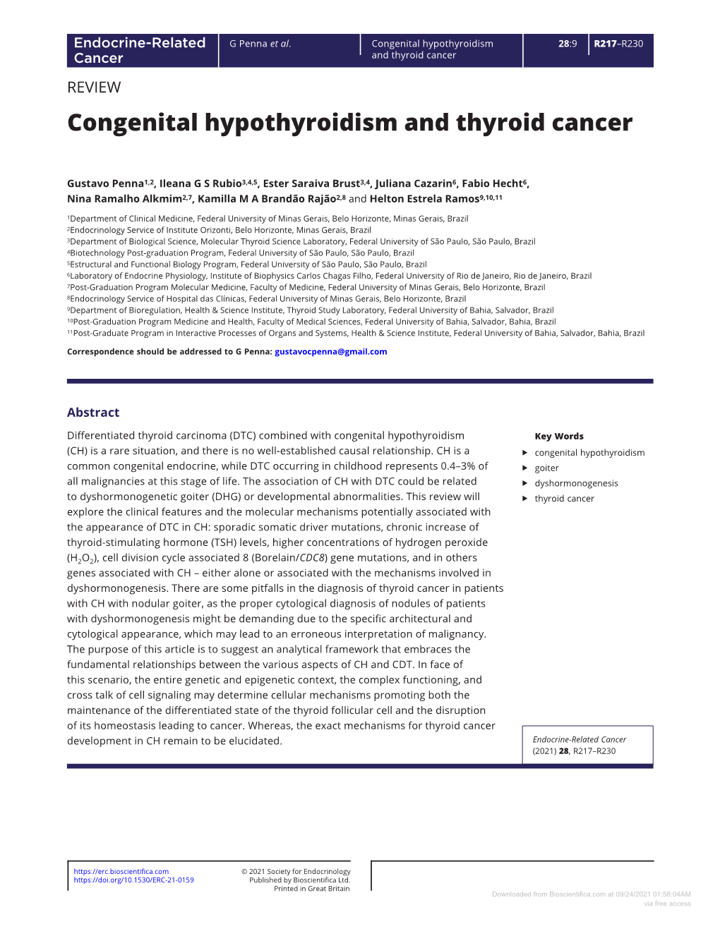 Congenital Hypothyroidism and Thyroid Cancer
