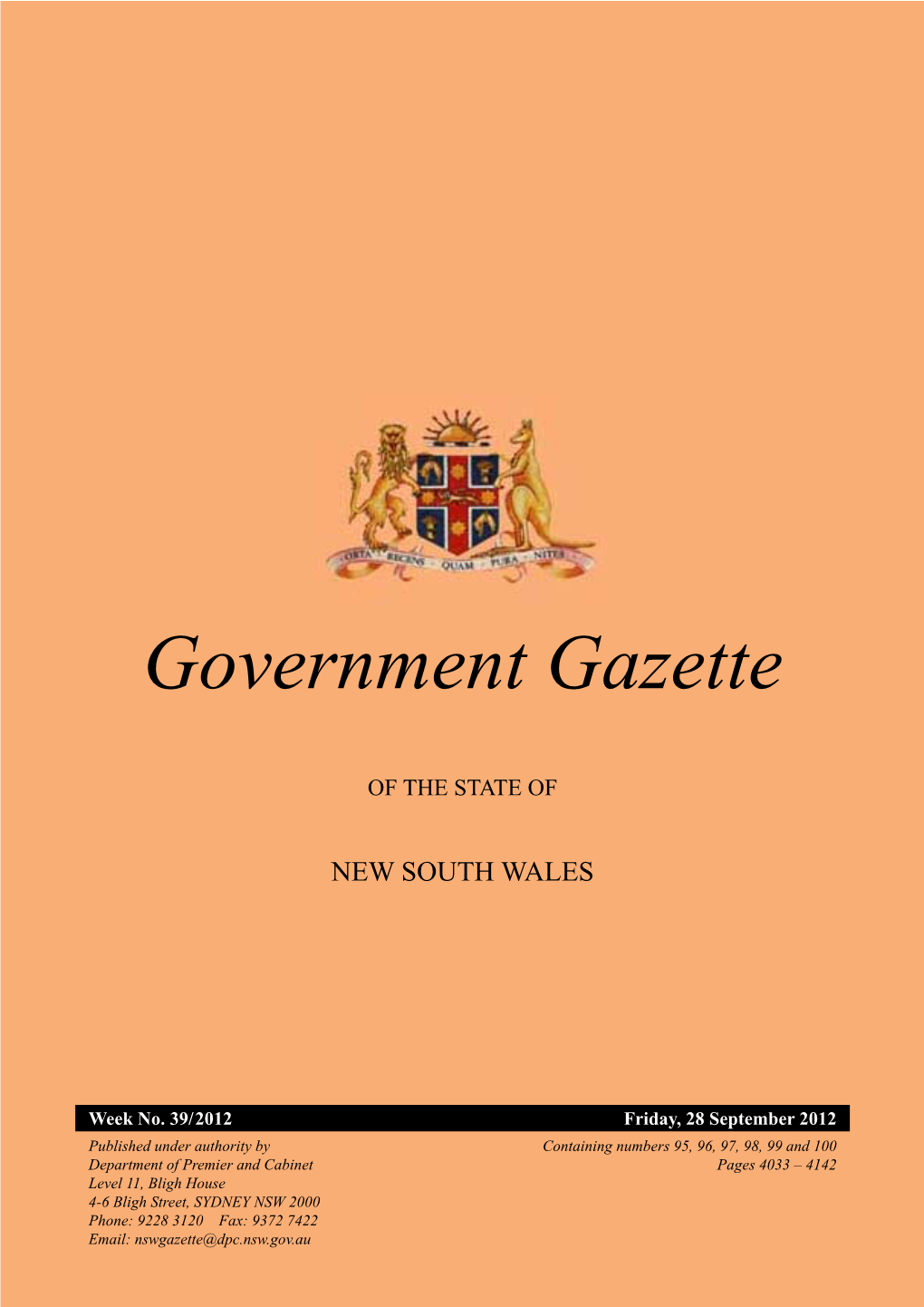 Government Gazette of 28 September 2012