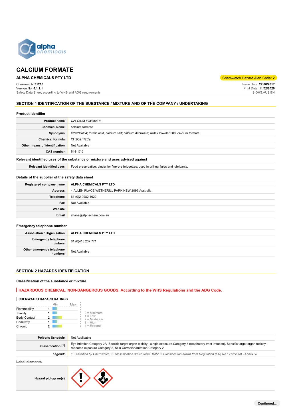 Calcium Formate