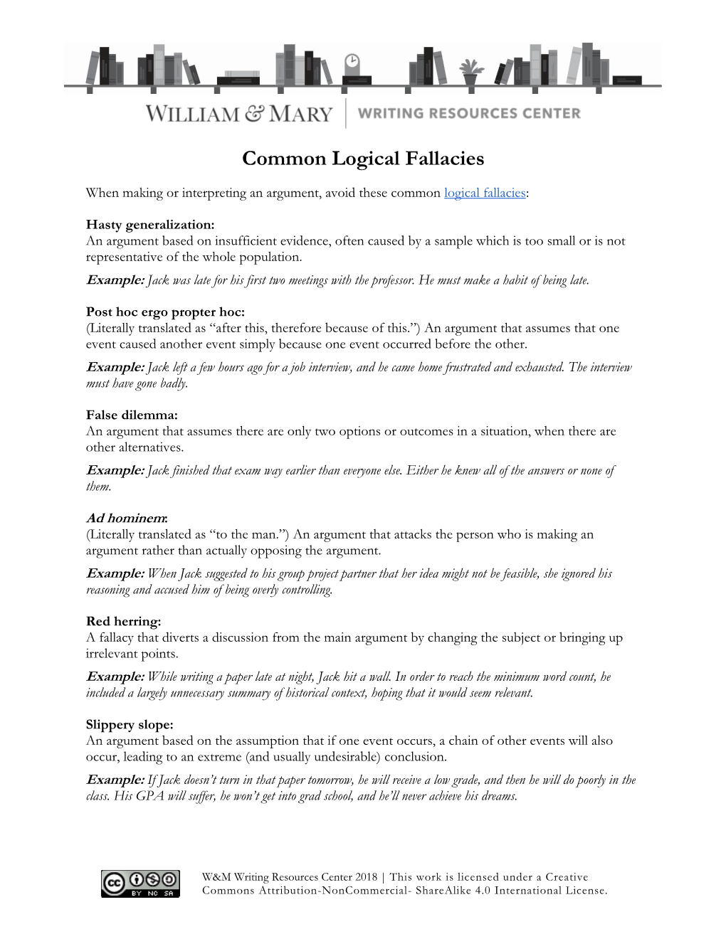 Common Logical Fallacies