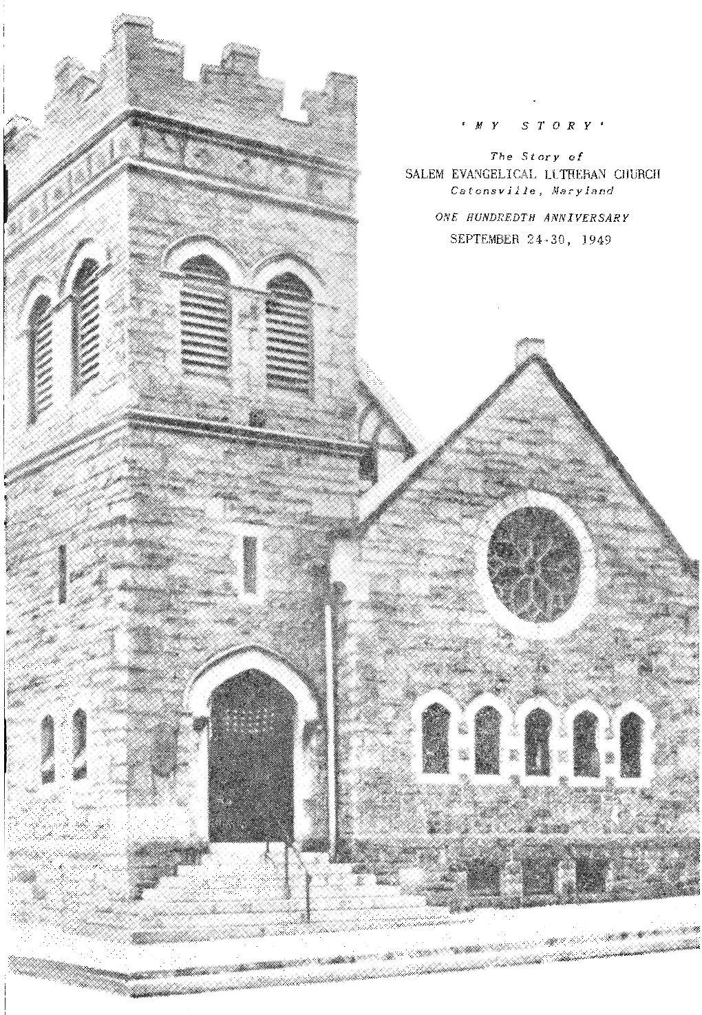 Salem Evangelical Lutiieran . Church September 24-30, 1949