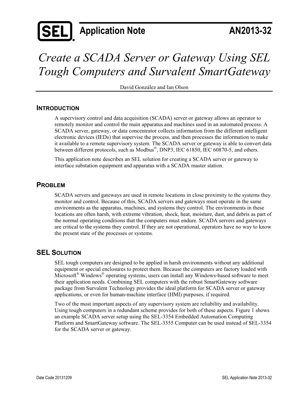 Create a SCADA Server Or Gateway Using SEL Tough Computers and Survalent Smartgateway