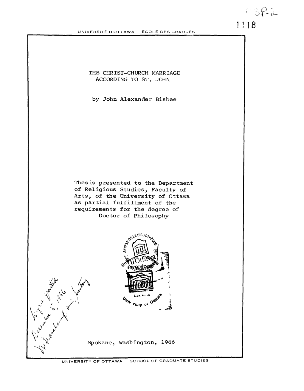 THE CHRIST-CHURCH MARRIAGE ACCORDING to ST. JOHN By