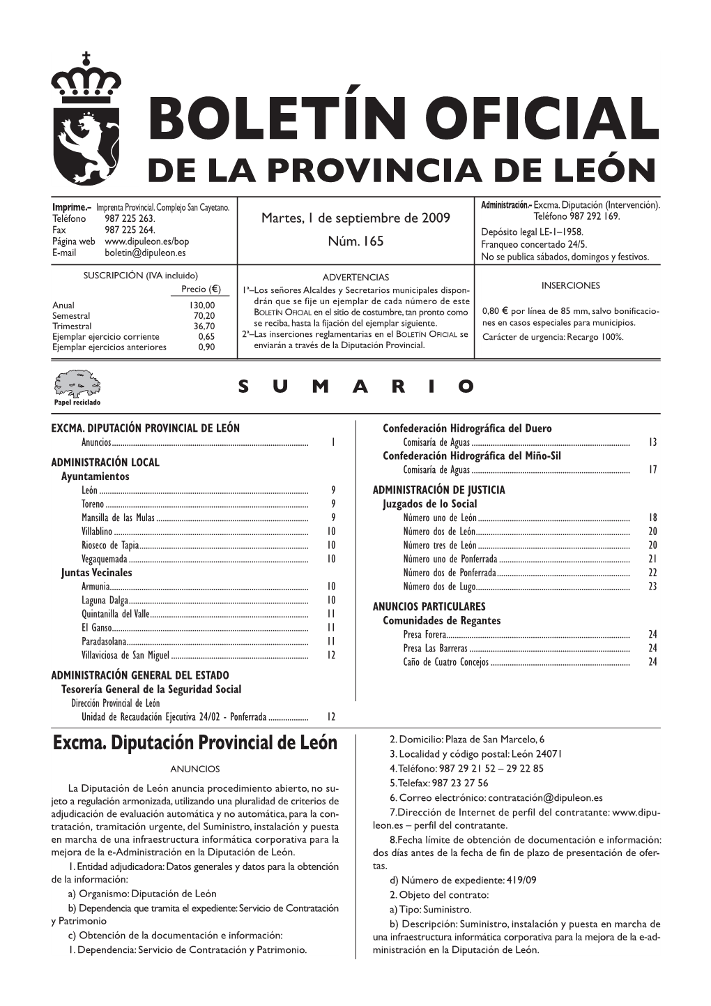 BOLETÍN OFICIAL DE LA PROVINCIA DE LEÓN Imprime.– Imprenta Provincial