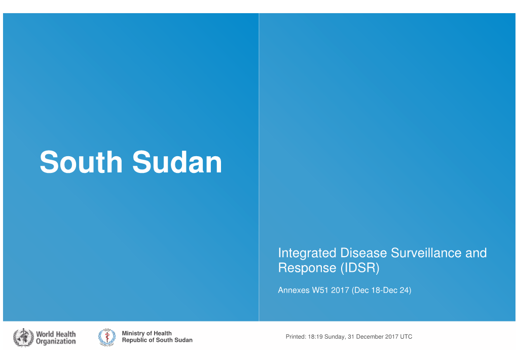 South Sudan IDSR Annex