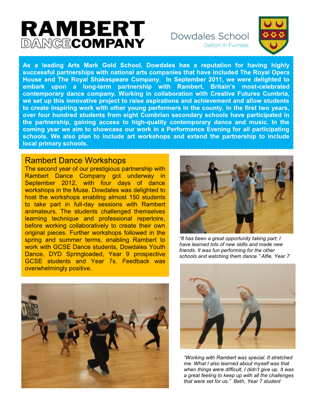 Rambert Dance Workshops