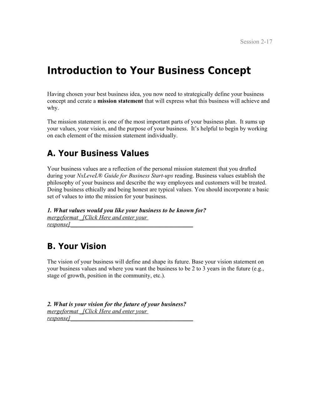 Introduction to Your Business Concept