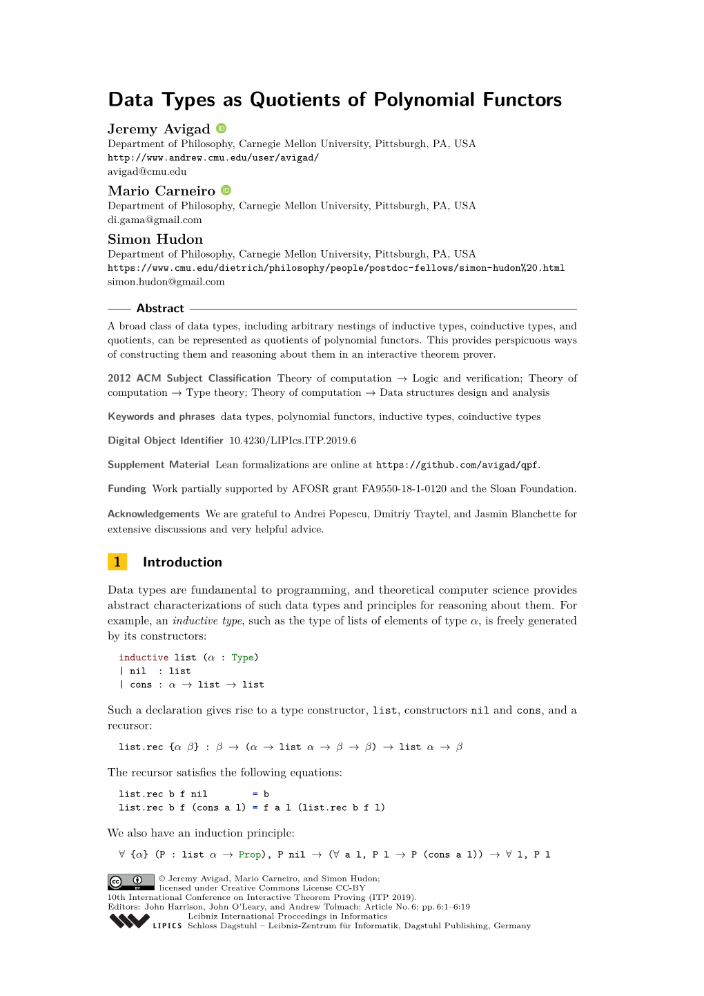 Data Types As Quotients of Polynomial Functors