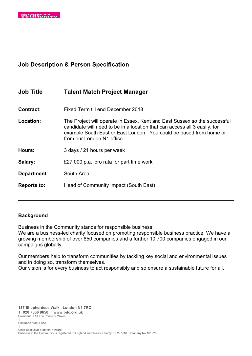 Job Description & Person Specification s3