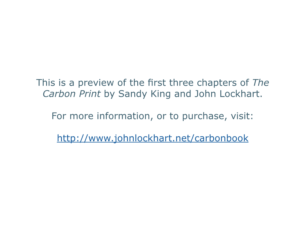 The Carbon Print by Sandy King and John Lockhart