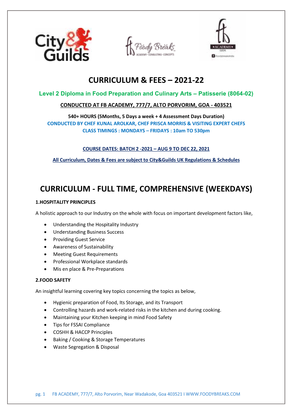 2021-22 Curriculum